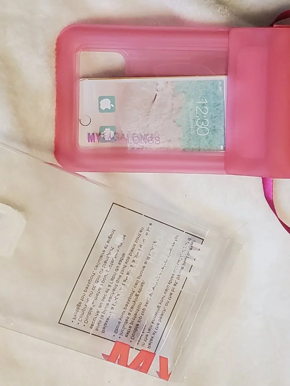 My Tagalongs Waterproof Phone Holder with ribbon strap  Brand New! Pink
